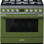 SMEG CPF9GMOG Cuisinière Portofino 90x60 - 6 brûleurs gaz - four multifonction - vert - A+ Smeg