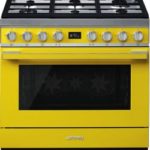 SMEG CPF9GMYW Cuisinière Portofino 90x60 - 6 brûleurs gaz - four multifonction - jaune - A+ Smeg